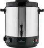 A stainless steel beverage dispenser with a black base and lid. Anteprima dell’immagine prodotto
