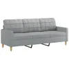 vidaXL 3-Sitzer-Sofa Hellgrau 180 cm Stoff Produktbild-Vorschau 1