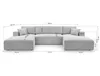 AX LIVING Beige Sofa U Form mit Schlaffunktion – Catea U Produktbild-Vorschau 9