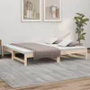A wooden daybed with a mattress and pillows is set up in a room with two framed pictures on the wall and a potted plant. Produktbild-Vorschau