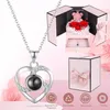 Ewige Echte Rose mit Herz Halskette (Ich Liebe Dich in 100 Produktbild-Vorschau 1