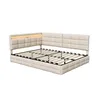 Letto imbottito INONEFT 140x200 cm con LED e USB, divano Anteprima dell’immagine prodotto 12