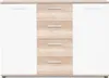 Sideboard >Jacklin< in Wildeiche Weiß - 120x85x35cm Produktbild-Vorschau 3