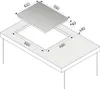 Diagram showing the dimensions for installing an induction cooktop into a countertop. Produktbild-Vorschau