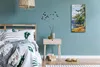 Wanduhr Bürouhr Leinwand Bild 30x60 Gemälde Fluss Wald Produktbild-Vorschau 4