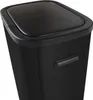A close-up shot of a black trash can with a lid. Produktbild-Vorschau