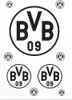 BVB-Aufkleber (schwarz, 3er-Set) Borussia Dortmund Produktbild-Vorschau 3
