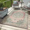 Outdoor Teppich Terasse Küche Balkon Vintage Stil Grau Rosa Produktbild-Vorschau 2