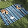 vidaXL Picknickdecke Faltbar Blau und Weiß Gestreift Produktbild-Vorschau 2