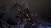 A violent battle scene between two fantasy creatures in a dark, ruined environment. Produktbild-Vorschau