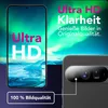 A smartphone displaying a vibrant aurora borealis and ice landscape, with a close-up of its camera module. Produktbild-Vorschau