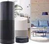 A collage of smart home devices and a living room scene. Produktbild-Vorschau