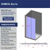 Falttür Dusche 65x197 cm Duschabtrennung Glas Pendeltür Produktbild-Vorschau 2