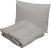 A gray pillow and a folded gray comforter are shown against a white background. Náhled obrázku produktu
