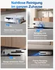 Collage of images showing a robot vacuum cleaner in different home environments and highlighting its features. Produktbild-Vorschau