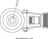 100 mm otočné/brzdové kolieska s modrou elastickou gumou na Náhľad obrázku produktu 3