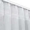 Close-up view of white curtains hanging from a curtain rod. Podgląd zdjęcia produktu