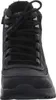 A close-up, front-facing view of a black Skechers boot. Voir les images du produit