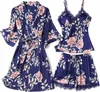 Set da notte - Pigiama - per donna - Set 3 in 1 - Raso - Anteprima dell’immagine prodotto 2