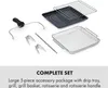 A collection of air fryer accessories laid out on a white background. Produktbild-Vorschau