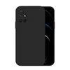 A black phone case is shown from the back, with the phone screen visible on the right side. Produktbild-Vorschau