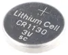 A close-up view of a single lithium coin cell battery. Produktbild-Vorschau