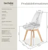 A diagram showing the dimensions of a chair, with text providing product information. Náhled obrázku produktu