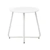 A white metal side table with a round top and three legs. Produktbild-Vorschau