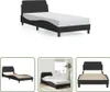 The Living Store Bettgestell mit Kopfteil Schwarz 80x200 cm Produktbild-Vorschau 1
