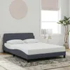 vidaXL Bettgestell "Dover" Dunkelgrau 140x200 cm Samt Produktbild-Vorschau 2
