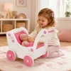 Carrozzina per bambole in legno, bianco/rosa Anteprima dell’immagine prodotto 8