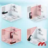 Four isometric views of a room showing a laser distance measurer in different positions and configurations, demonstrating its functionality. Anteprima dell’immagine prodotto