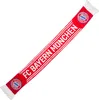 A red and white FC Bayern München scarf is shown diagonally on a white background. Produktbild-Vorschau