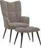vidaXL Relaxsessel mit Hocker Hellgrau Samt Produktbild-Vorschau 9
