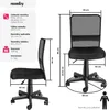 Collage showing the dimensions and details of an office chair. Náhled obrázku produktu