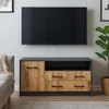 Meblando TV-Lowboard – TV skrinka s 2 zásuvkami, dvierkami Náhľad obrázku produktu 2