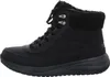 A side view of a black Skechers boot. Voir les images du produit