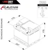 A technical drawing of a car battery with dimensions and specifications. Produktbild-Vorschau