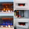 Collage of an electric fireplace showing different flame effects and angles. Náhled obrázku produktu