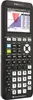 A black Texas Instruments TI-84 Plus CE-T graphing calculator is shown from a slightly angled front view against a white background. The calculator's screen displays a graph and a table of values. Voir les images du produit