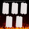 Five white mica sheets are arranged in two rows against a background of flames and smoke. Náhled obrázku produktu