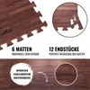 Product image showing puzzle mats with wood grain texture, along with text describing features and quantity. Náhľad obrázku produktu