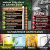 Comparison of stainless steel and plastic garden features, showing seasonal use. Náhled obrázku produktu