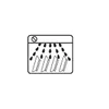 An illustration showing water spraying onto dishes in a dishwasher. Anteprima dell’immagine prodotto