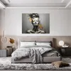 Leinwandbilder Abstrakt Frau Grau Gold 120x80 cm XXL Modern Produktbild-Vorschau 2