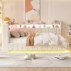 Gestoffeerd bed 140x200 cm, slaapbank met LED-verlichting, Productafbeelding-voorbeeld 3