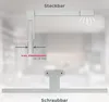 Diagram showing two mounting options for a light fixture. Produktbild-Vorschau
