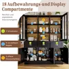 Hoge kast 140 x 38,5 x 175 cm met vitrinedeuren, laden, Productafbeelding-voorbeeld 9