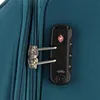 A close-up view of a TSA-approved combination lock on a teal suitcase. Anteprima dell’immagine prodotto