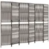 Paravent 6-tlg. Braun Poly Rattan Produktbild-Vorschau 1